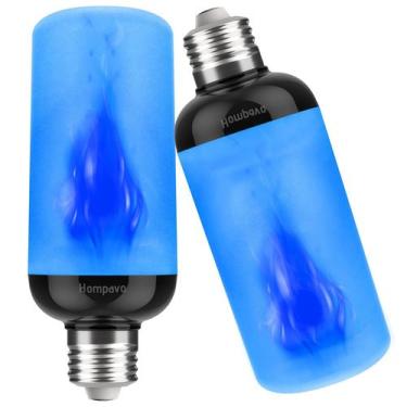 Imagem de Lâmpadas LED de chama Hompavo Gen2 4 modos E26 3W 600lm, pacote com 2