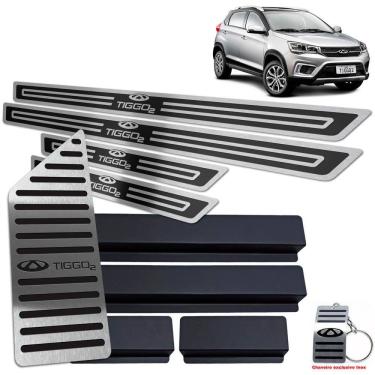 Imagem de Descanso De Pé Soleira Tiggo 2 2019 2020 Preto Alto Relevo