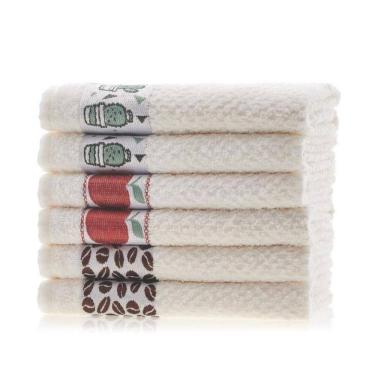 Imagem de Kit 4 pano de copa prato atoalhado felpudo gourmet