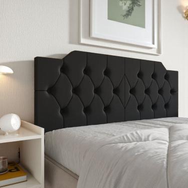 Imagem de Painel Cabeceira Estofado Dobrável Box Casal Capela Decorativa