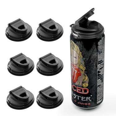Imagem de Pacote com 6 tampas de lata de refrigerante – Capas reutilizáveis sem BPA para refrigerantes, cerveja e bebidas energéticas, ajuste universal em latas 202/206 (bordas de 5 e 6 cm), ajuda a manter as