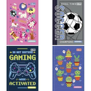 Imagem de Tilibra 30.206 - Agenda Permanente D+ Escolar Capa Dura, 80 Folhas, pacote com 10 unidades, Multicolorido