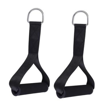 Imagem de KiBcsLic 2x Cabos de reformador de Pilates, acessórios para academia, cabos de treino de corpo inteiro, alças para máquina de treinamento de de polia, Preto