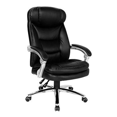 Imagem de Computador Escritório Ergonômico Giratório Mesa de Computador Duplo Encosto Grosso Alto Ajustável Executivo para Escritório Sala de Reunião Capacidade de carga: 150 kg