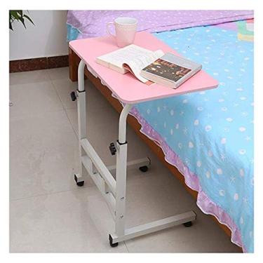 Imagem de Mesa de laptop móvel, sofá, lateral, laptop, notebook, mesa, PC, suporte, altura ajustável, mesa de computador portátil para sala de estar e quarto (cor: azul Tamanho: 60 x 40 cm) (80 x 40 cm)