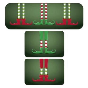 Imagem de Tapete de Cozinha Kit 3 peças Passadeira 95 X 34 cm, e dois tapetes 34 X 60 cm (Duendes Verde)