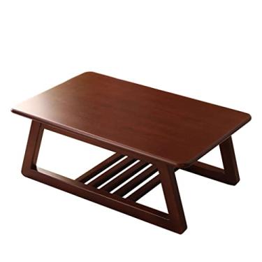 Imagem de Mesa central mesa de centro pequena mesa de chá moderna mesa baixa mesa de janela de sacada de madeira mesa de café pequena, mesa de quarto de vários tamanhos (80 x 50 cm)