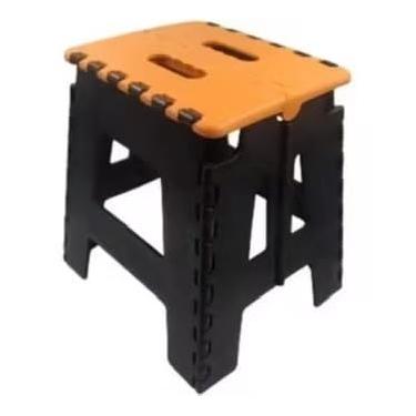 Imagem de Cadeira De Plástico Baixa Portátil Com Banqueta Dobrável Peq Para Repouso Breve No Escritório E Relaxamento Com Familiares Na Sala Banqueta Dobravel Suporta Uso Frequente E É Portáti(laranja)