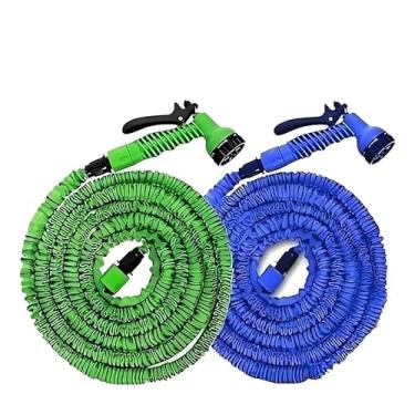 Imagem de Mangueira Mágica Retrátil Flexível com Esguicho 7 Jatos e Conectores – Expansível | APOLLO'S STORE (VERDE, 30m)