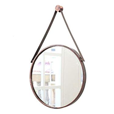 Imagem de Espelho de parede grande limpo espelho redondo espelho de aço e cômoda para entradas salas de estar banheiro espelhos de casa decoração