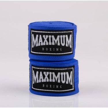 Imagem de Par Bandagem Maximum Muay Thai 3 Metros Boxe Kickboxing Azul