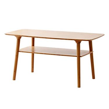 Imagem de Mesa lateral mesa de centro moderna sala de estar longa mesa lateral mesa de chá, fácil de montar, cor de madeira, L19,4 × P 19,7 × A19,7 para quarto, sala de estar, sofá