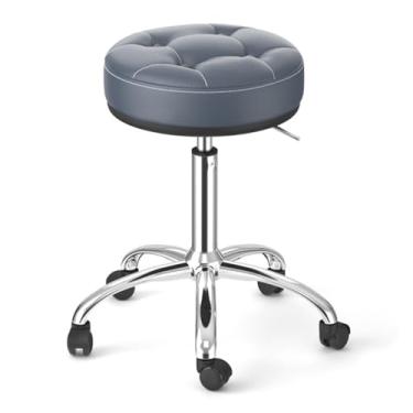 Imagem de WYUYIWH Banqueta redonda giratória, ajustável em altura, banco médico resistente para salão, estúdio, loja, cozinha, odontologia, massagem, A2