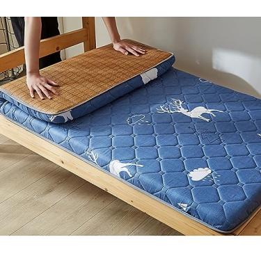 Imagem de Almofada de dormir, amortecimento, almofada de cama, fácil de colocar, 120 x 200 cm, semi-duplo, almofada de colchão, cor 6, lençol de cama, futon (cor 1, 90 x 200 cm)