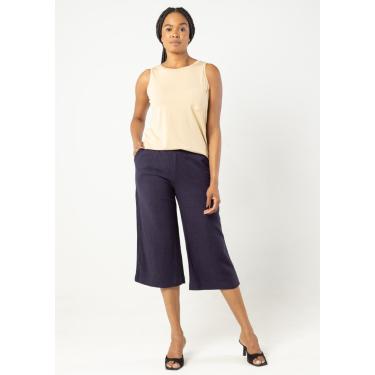 Imagem de Calça Pau a Pique Pantacourt Básica Azul Marinho