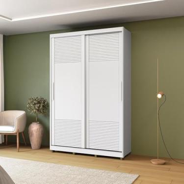 Imagem de Guarda Roupas 2 Portas de Correr Bordeaux Branco s/Espelho Mdf Casamia