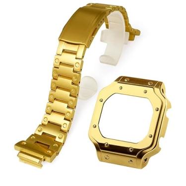 Imagem de Kit de modificação de pulseira DW5600, moldura de aço inoxidável com pregos faciais compatível com Casio G-shock DW5600, GB5600, GW-B5600, GWX5600, DW5025/ DW5700/ DW5735/ DW5750 (dourado)