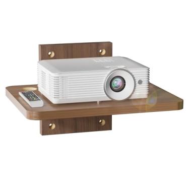 Imagem de WALI Prateleira flutuante de TV, prateleira de projetor de 1 camada para leitores de DVD, roteadores, consoles de jogos, caixas de cabo, acessórios de decoração de sala de estar, prateleiras de