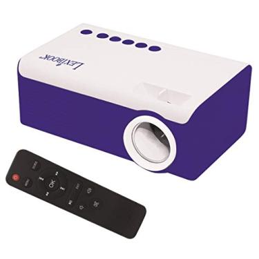 Imagem de Lexibook, Projetor de vídeo Mini HD, cinema doméstico, alto-falante embutido, controle remoto incluído, HDMI/USB/AV/Micro SD conectividade, azul/branco, PRJ150