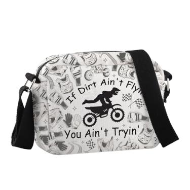 Imagem de JNIAP Presente de corrida de motocicleta If Dirt Ain't Flyin' You Ain't Tryin' Bolsa tiracolo presente de motocross para corrida de bicicleta, If Dirt Ain't Hcb