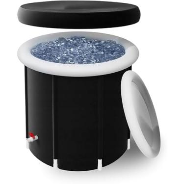 Imagem de Banheira Portátil Dobrável 80x80cm 300L com Tampa Térmica - Para Crioterapia Relaxamento e Recuperação Muscular
