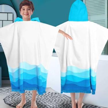 Imagem de VOOVA & MOVAS Toalha de banho com capuz para meninos | meninas | adolescentes (8-16 anos), 100% algodão grosso poncho toalha roupão para crianças grandes, perfeito para piscina, praia, banheiro, ondas