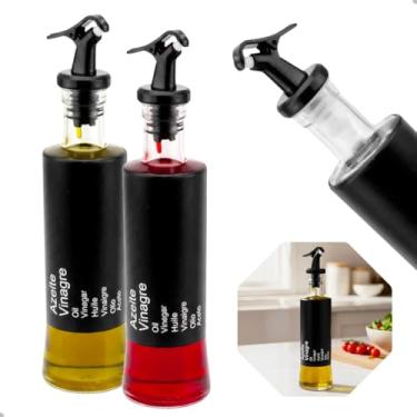 Imagem de Conjunto Galheteiro Black, Porta Azeite e Vinagre com Bico Dosador, Vidro 300ml, 2 Peças