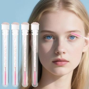 Imagem de Conjunto de tubos de rímel com 5 peças, tubo de diamante, pincéis vazios de rímel para cílios, aplicador de ferramentas de maquiagem (rosa)