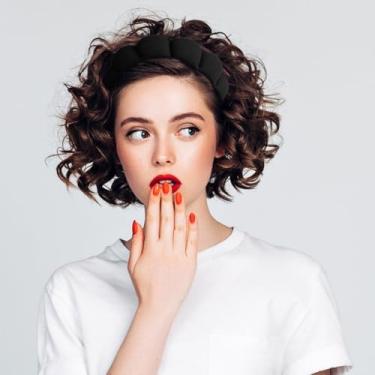 Imagem de Conjunto de pulseiras de spa para lavar o rosto, esponja, maquiagem, toalhas, faixa de cabelo macia (preta, 1 peça)