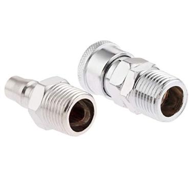 Imagem de 2 PCS Ferro Pneumatic Euro Air Line Mangueira Compressor Release Quick 1/2" BSP. Encaixes de acopladores de rosca masculina SM40 PM40. YYDFPIIA