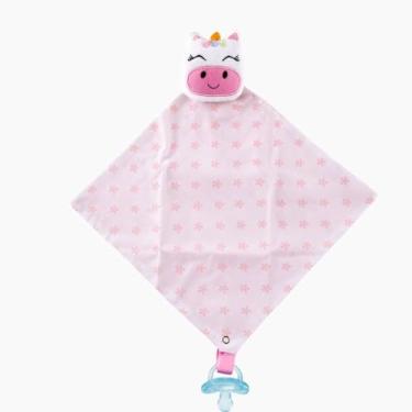 Imagem de Naninha Para Bebê Paninho Bichinho com Prendedor de Chupeta (Unicórnio)