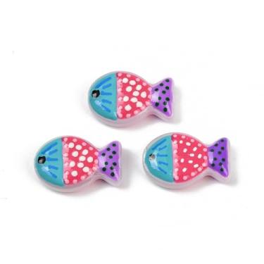 Imagem de 20 peças de contas de peixe feitas à mão pequenas contas de peixe esmaltadas para artesanato DIY, pulseiras, colar, brincos, fabricação de joias, carmesim, 20 x 13 x 5,5 mm, orifício: 1,4 mm