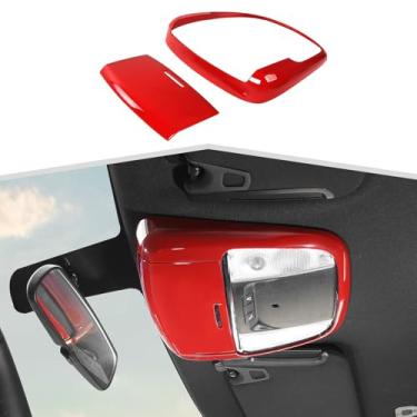 Imagem de Amayum Painel de luz de leitura de teto frontal adequado para Dodge Charger Durango 2011+/Chrysler 300C 2011+ capa de lâmpada de leitura de teto frontal, acessórios interiores, vermelho