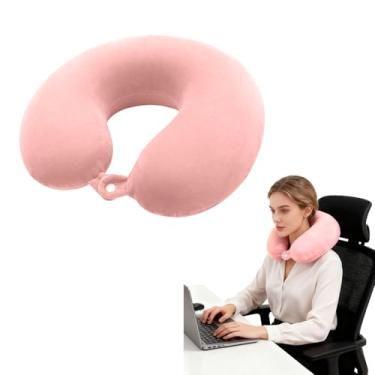 Imagem de Travesseiro de pescoço de viagem para suporte de cabeça, macio e ajustável para poltrona reclinável de avião, carro e casa