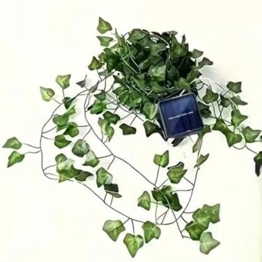 Imagem de Pisca Pisca Natal, 5m Fio de Fada Cortina de Led Folhas de Hera Solar e Pilha para Decoração Muro Jardim(5M 50Leds (Solar),1 Unidade)