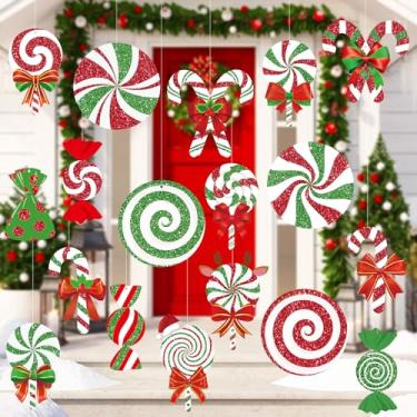 Imagem de 20 peças, decoração de Natal, doces, pão de gengibre, decoração ao ar livre, grande, pão de gengibre, casa de homem, bengala doce, enfeites de pirulito para jardim, árvore de Natal, decoração de