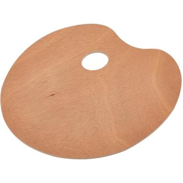 Imagem de GORGECRAFT Paleta de pintura de madeira 29,7 x 25 cm paleta de tinta a óleo de artista de madeira com furo de polegar bandeja de mistura de cores palete de arte para pintura de artista de aquarela a