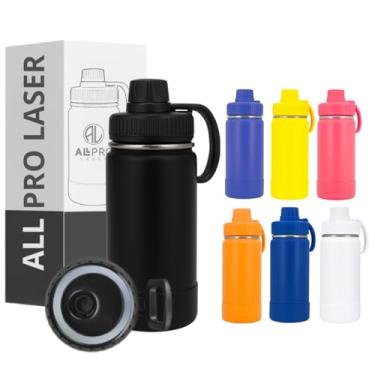 Imagem de Garrafa Térmica Infantil 350ml + Base Silicone Água Gelada Por Mais Tempo (PRETO)