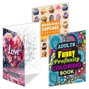 Imagem de Livro de colorir para adultos, mais de 20 padrões por livro incluídos mandala divertida/tema de amor/bolo de xícara, presentes para alívio da ansiedade - Livros de colorir perfeitos para aliviar o