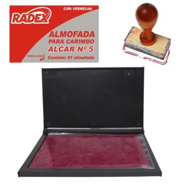 Imagem de Almofada De Carimbo Extra Grande N5 Vermelha 17,5cm X 18,5cm Radex - A