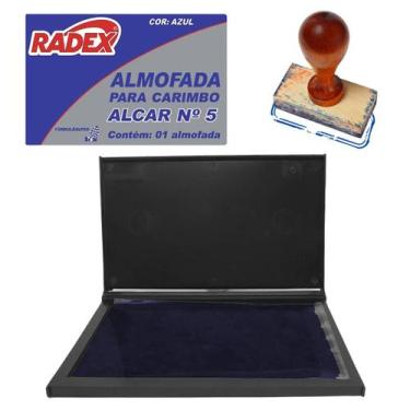 Imagem de Almofada De Carimbo Extra Grande N5 Azul 17,5cm X 18,5cm Radex - Almof
