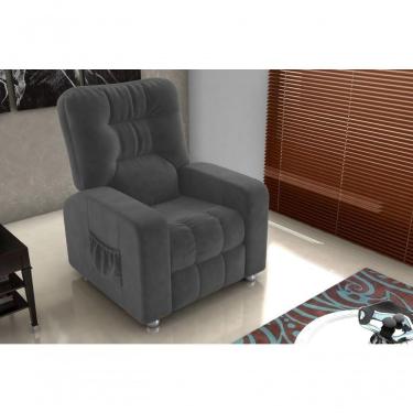 Imagem de Poltrona Matrix Reclinável Azera - Veludo Chumbo