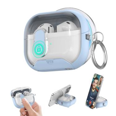 Imagem de Miimall Capa protetora para Samsung Galaxy Buds 3/Buds3 Pro/Buds3 FE com suporte de telefone, capa protetora à prova de choque com clipe de bloqueio seguro para Galaxy Buds 3/Buds3 pro/Buds3 FE com