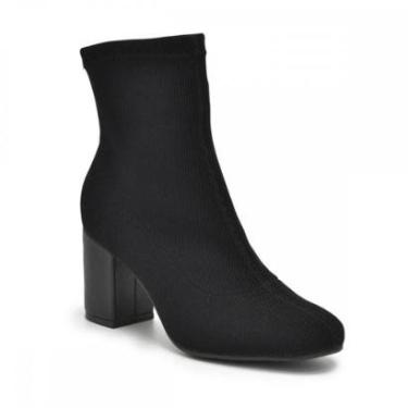 Imagem de Bota Via Marte Salto Grosso Knit Malha Feminino-Feminino