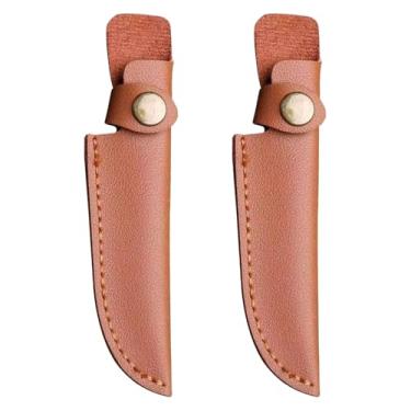Imagem de DONGKER 2 peças de bainha de faca de couro, bolsa de facas de 18 cm com alça de cinto para cozinhar ao ar livre e pesca (sem lâminas