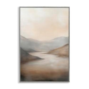 Imagem de Stupell Industries Formado por Mountains Landscape Black Framed Giclee Art, design by Petal Prints Design, 18 x 12