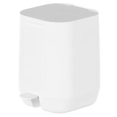 Imagem de Lixeira Cozinha Banheiro 6L Ou Aura Com Pedal Branco