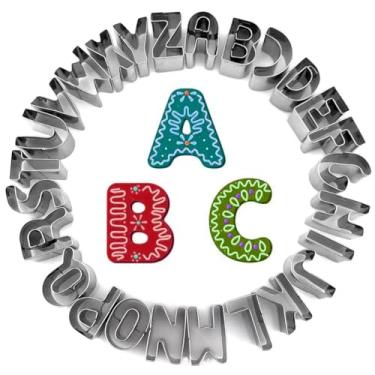 Imagem de Conjunto de ferramentas de cortador de biscoito alfabeto, 26 peças, 2,5 cm, conjunto de cortadores de biscoito de aço inoxidável, fondant, ferramentas de molde de massa de frutas para Halloween, Natal