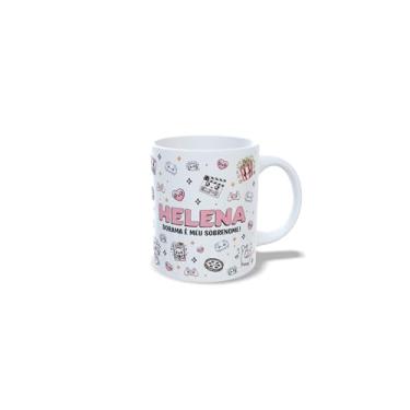 Imagem de Caneca de Cerâmica Personalizada Amanda, Tema Dorama, Branca com Ilustração Kawaii, 325ml (h)