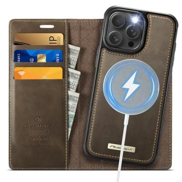 Imagem de PlusnapX Capa carteira para iPhone 13 Pro compatível com Magsafe, 2 em 1 de couro de poliuretano flip com bloqueio de RFID, suporte para cartão, à prova de choque, capa magnética destacável para